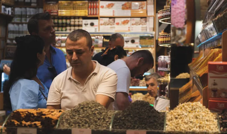 Turkish spice market colorful display